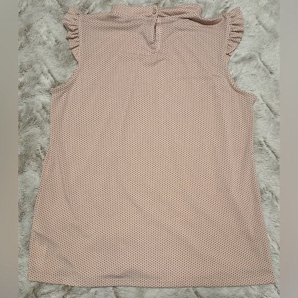 Adrianna Papell Lightweight Dotted Polka Dot High Neck Ruffles Blouse - Picture 8 of 9